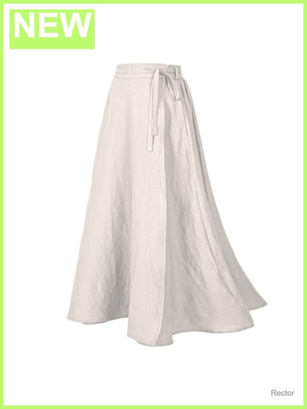 Linen Wrap Maxi Skirt A-Line Tie Closure Pockets Casual Beach Vacation